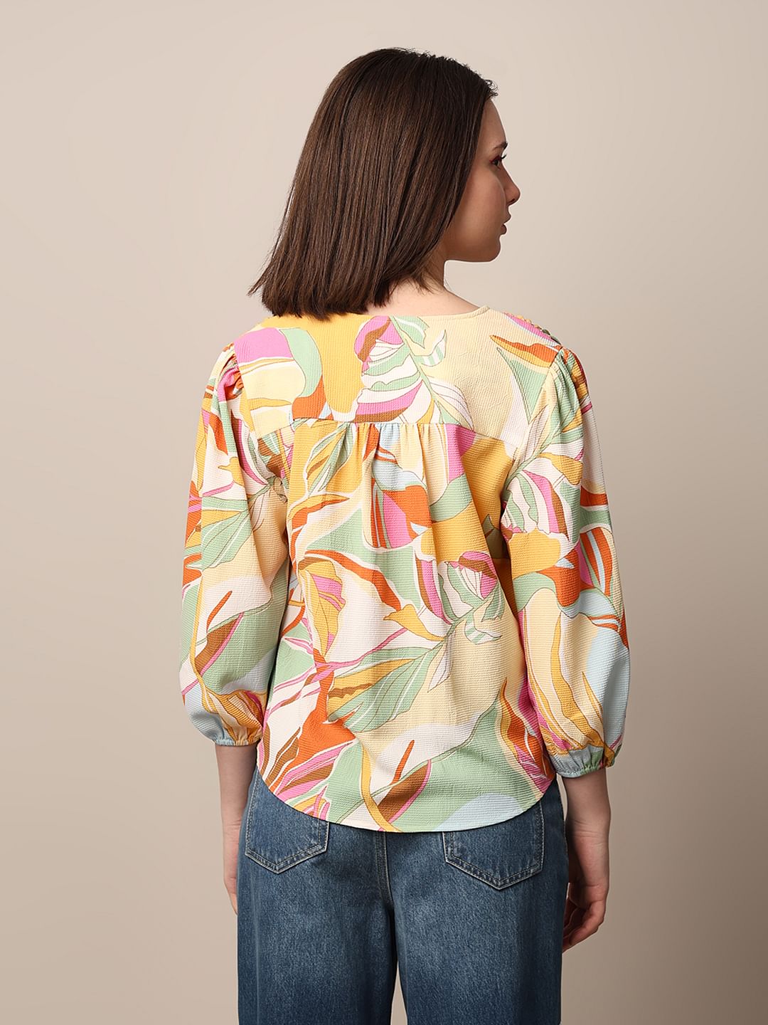 Multi-Colour Printed Crepe Top