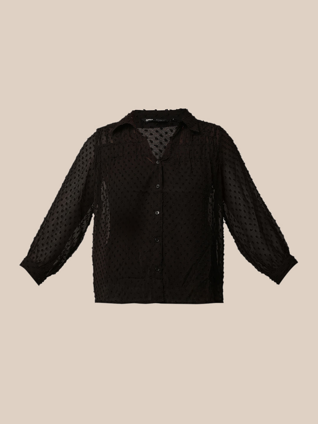 Black Textured Dobby Shirt