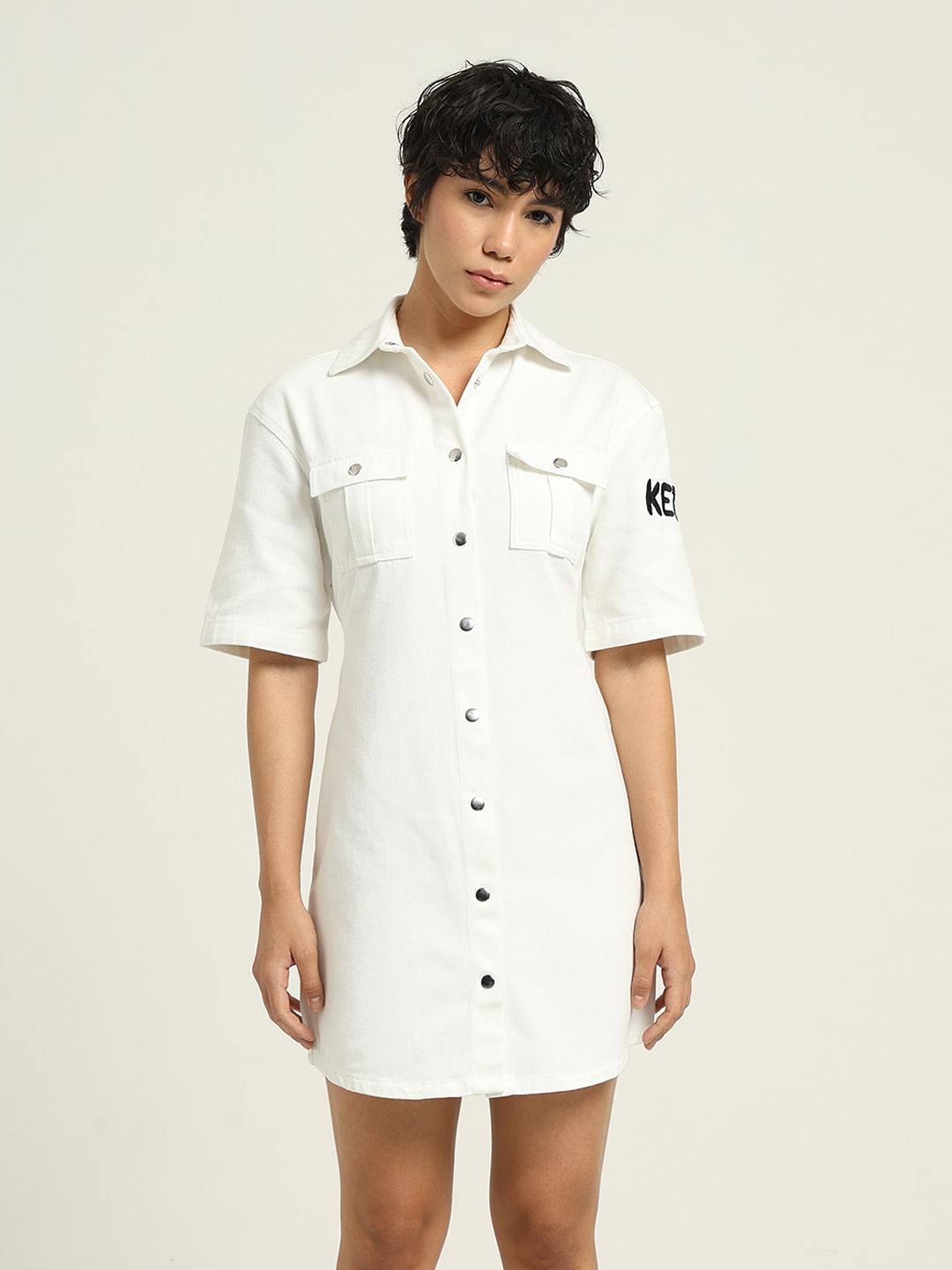 Ketnipz White Utility Shirt Dress