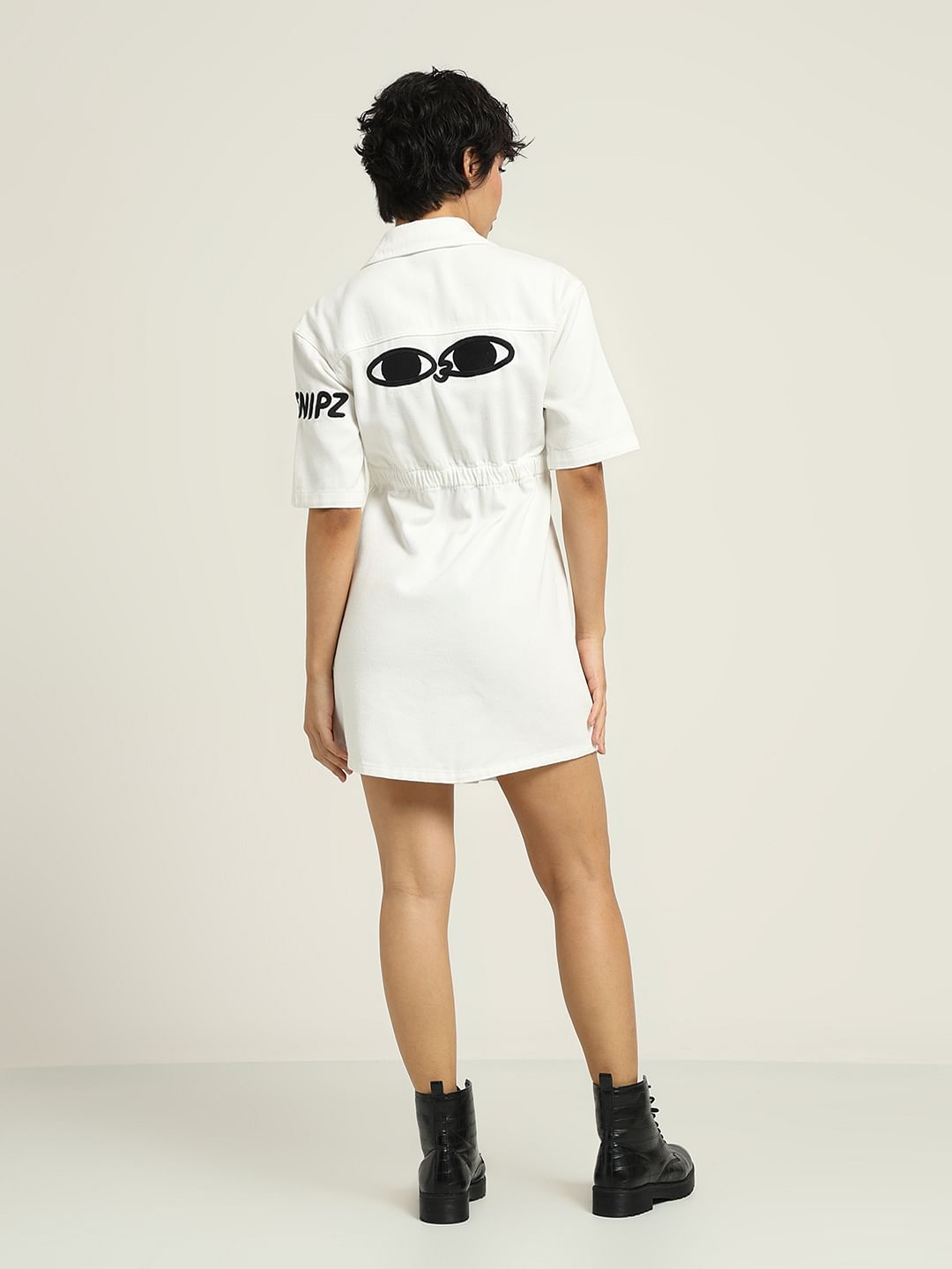 Ketnipz White Utility Shirt Dress