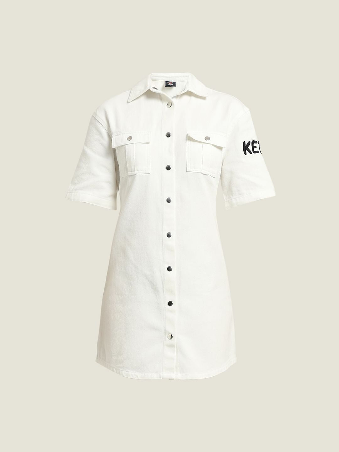 Ketnipz White Utility Shirt Dress