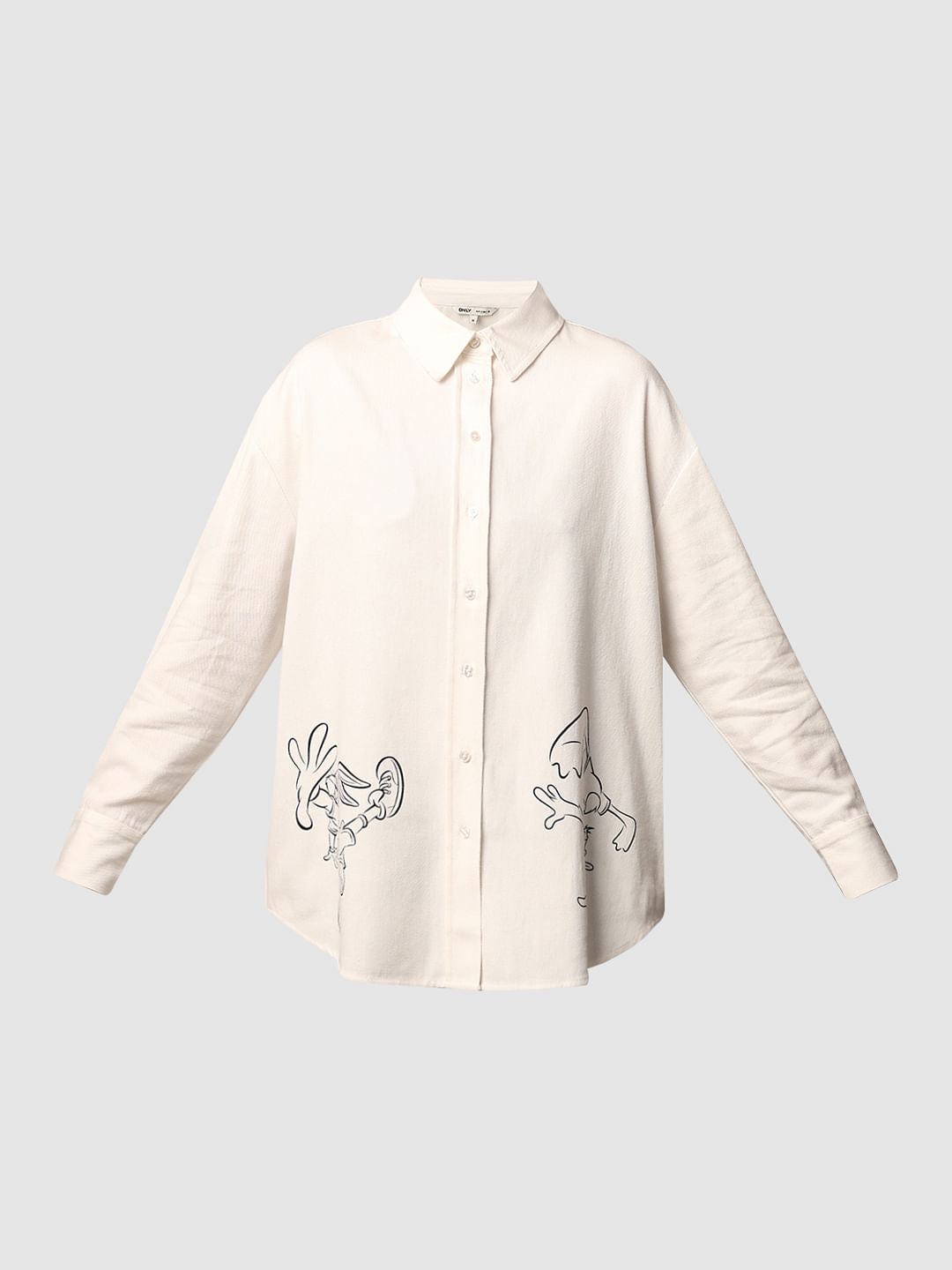 White Donald Duck Print Shirt