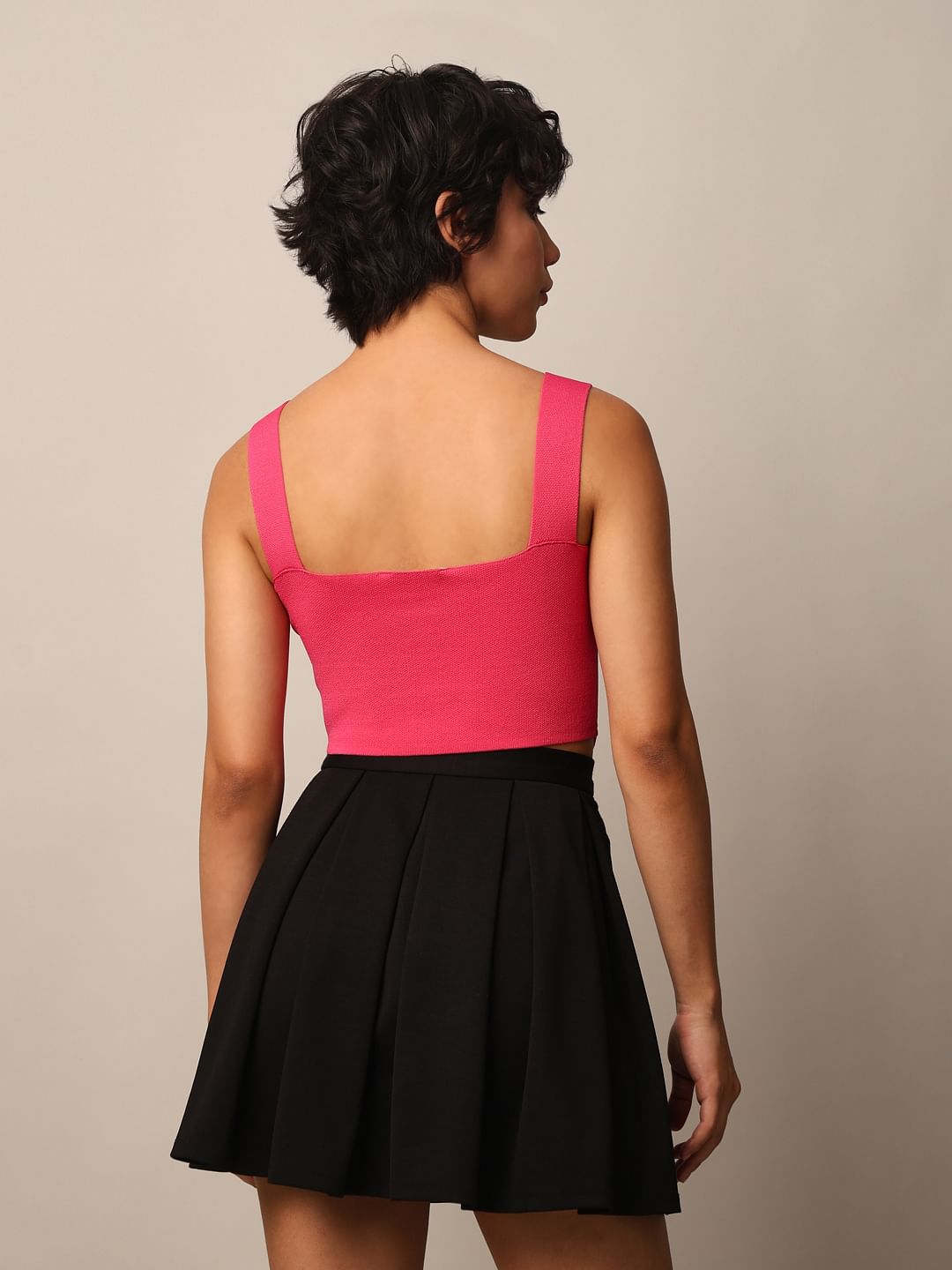 Pink Fine Knit Corset Top