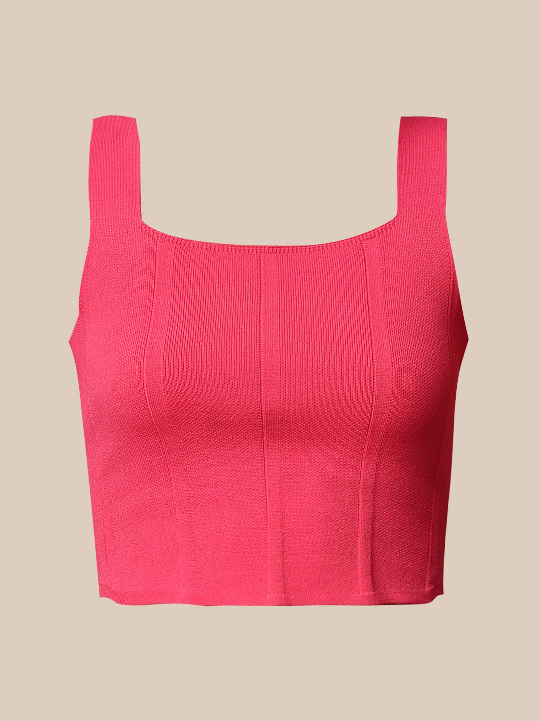 Pink Fine Knit Corset Top