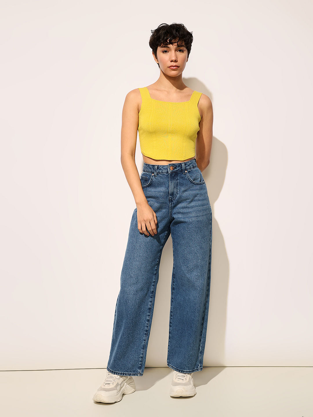 Yellow Short Fitted Corset Top