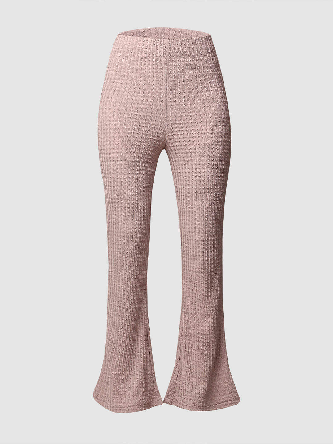 Lavender Textured Co-Ord Set Flared Pants