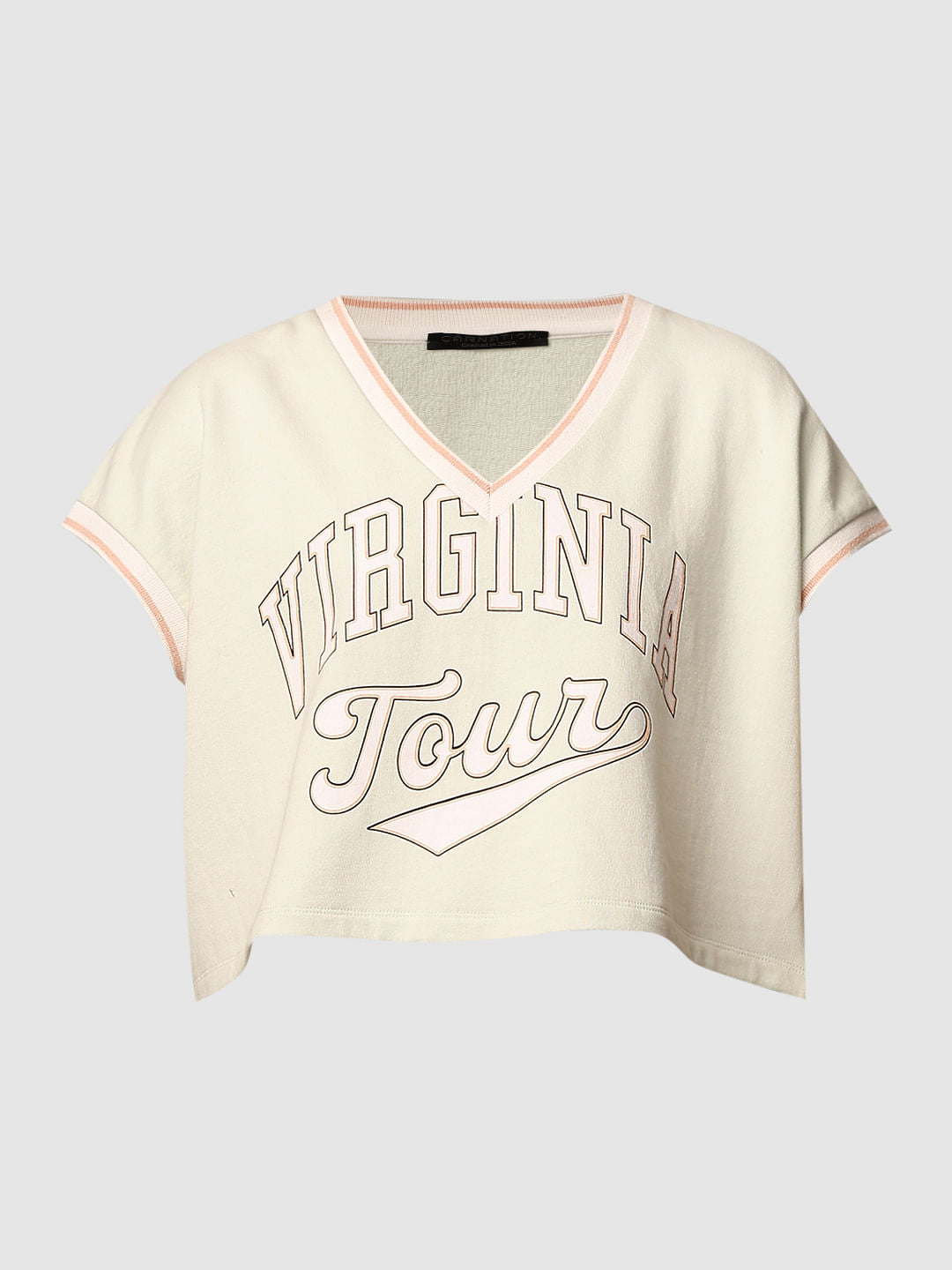 Green Printed Cropped T-Shirt