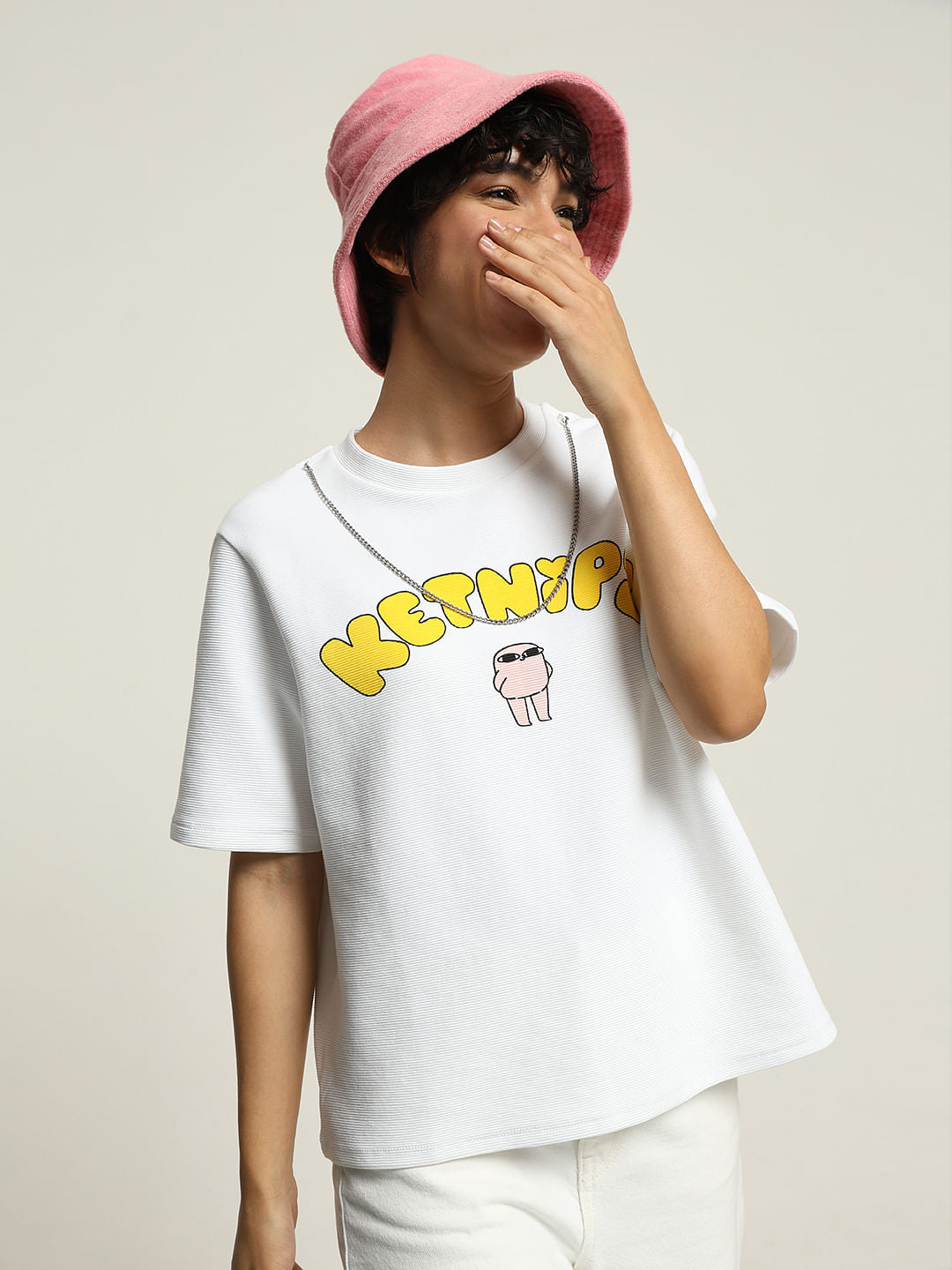 Ketnipz White Unisex Printed T-Shirt
