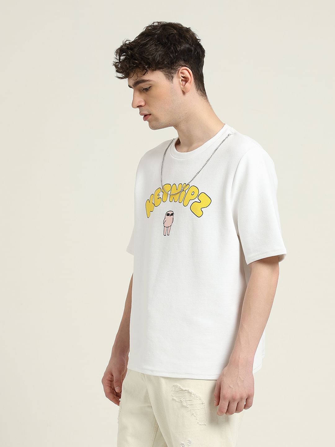 Ketnipz White Unisex Printed T-Shirt