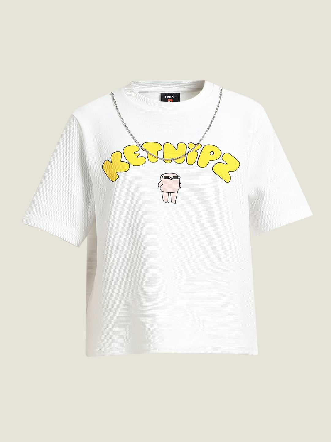 Ketnipz White Unisex Printed T-Shirt