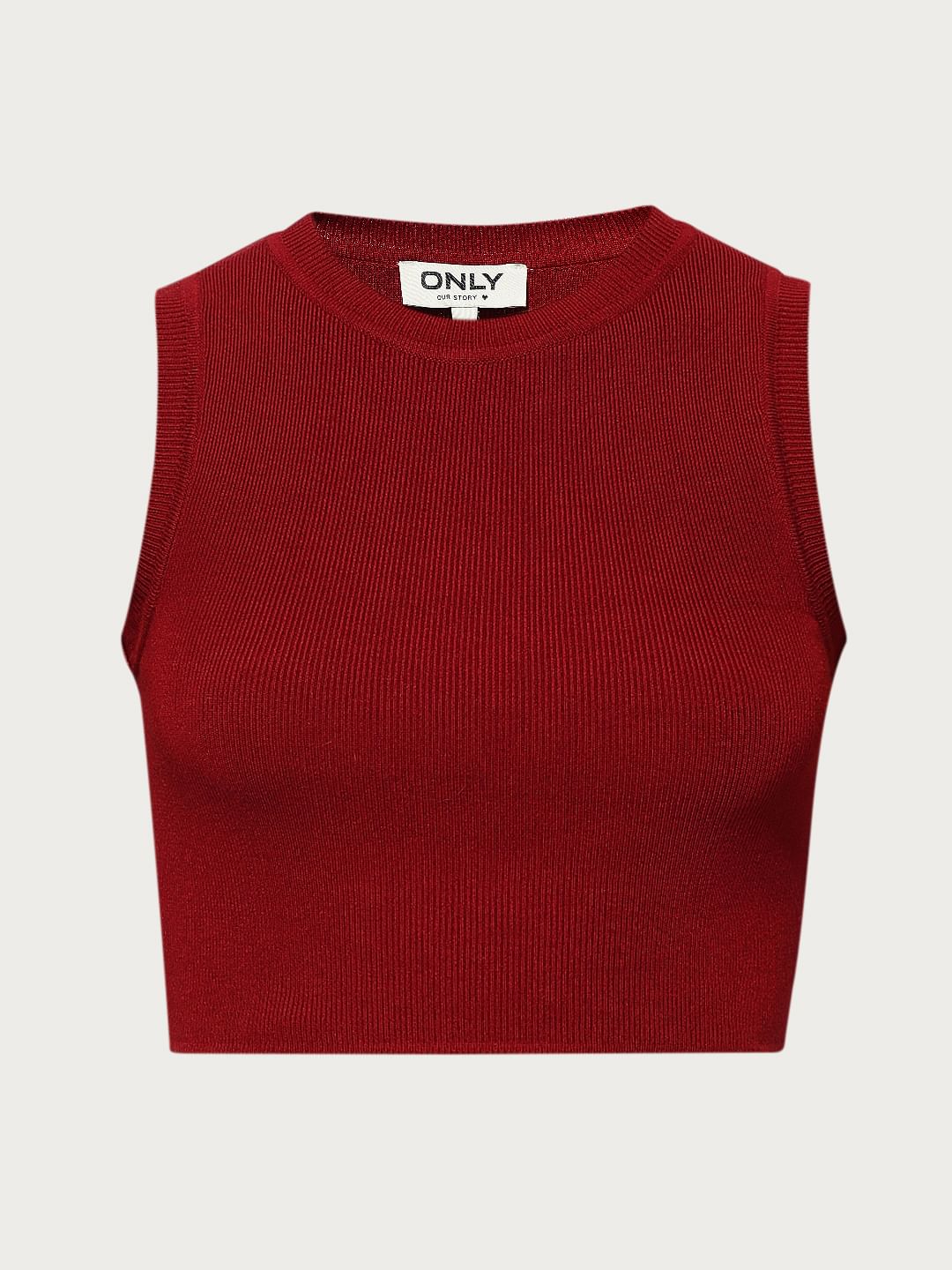 Maroon Knitted Vest Top