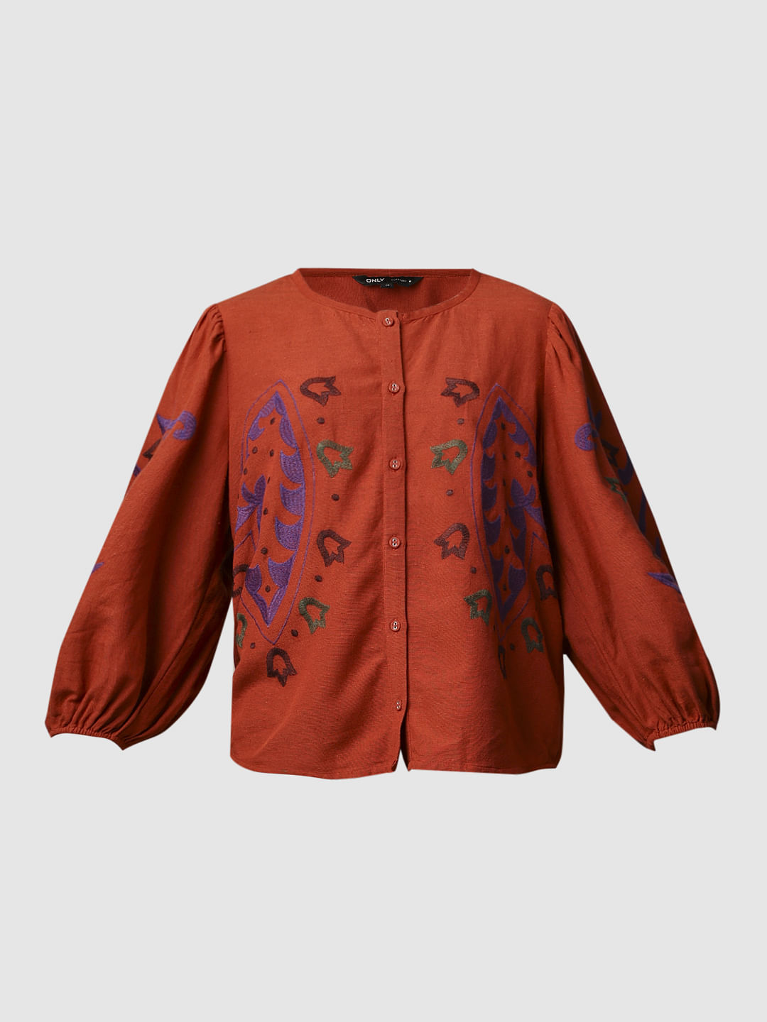 Red Embroidered Co-Ord Set Top