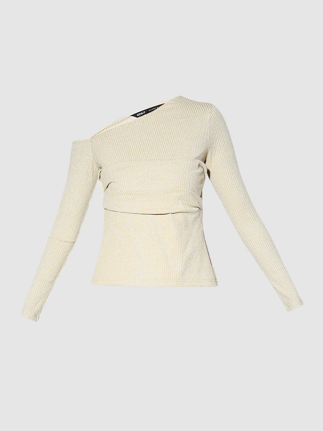 Cream One-Shoulder Top