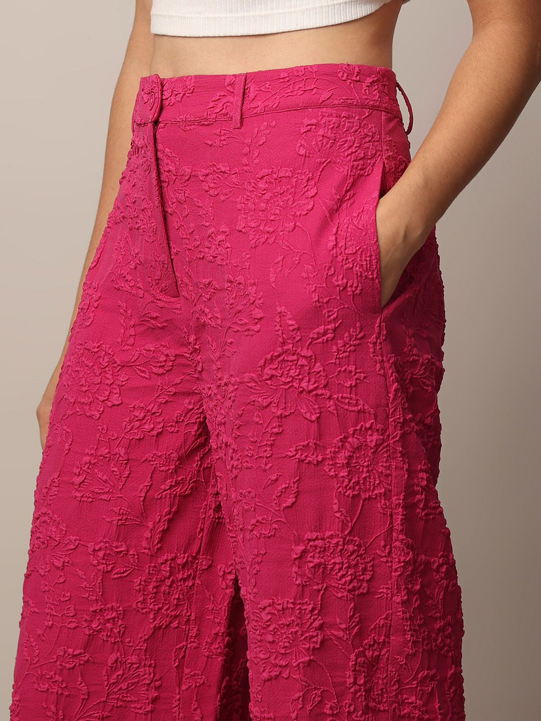 Pink Jacquard Pant