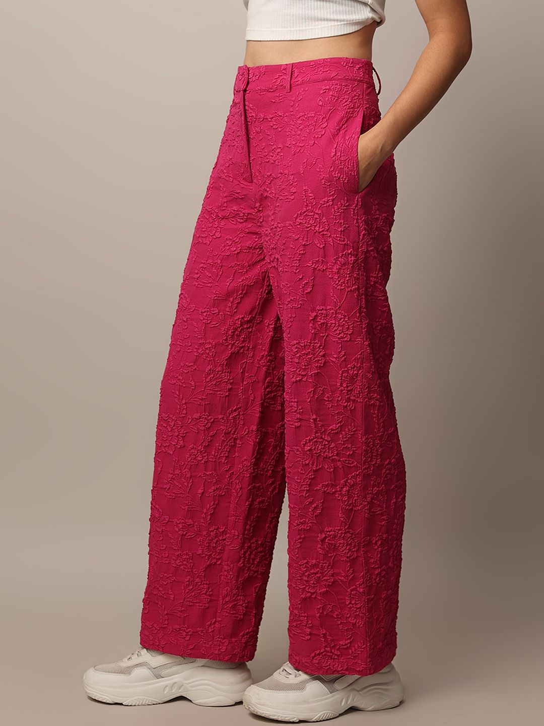 Pink Jacquard Pant