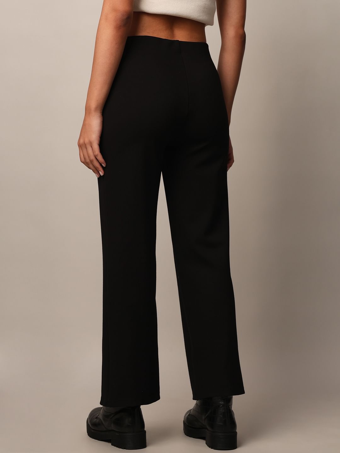 Black Slit Hem Leggings