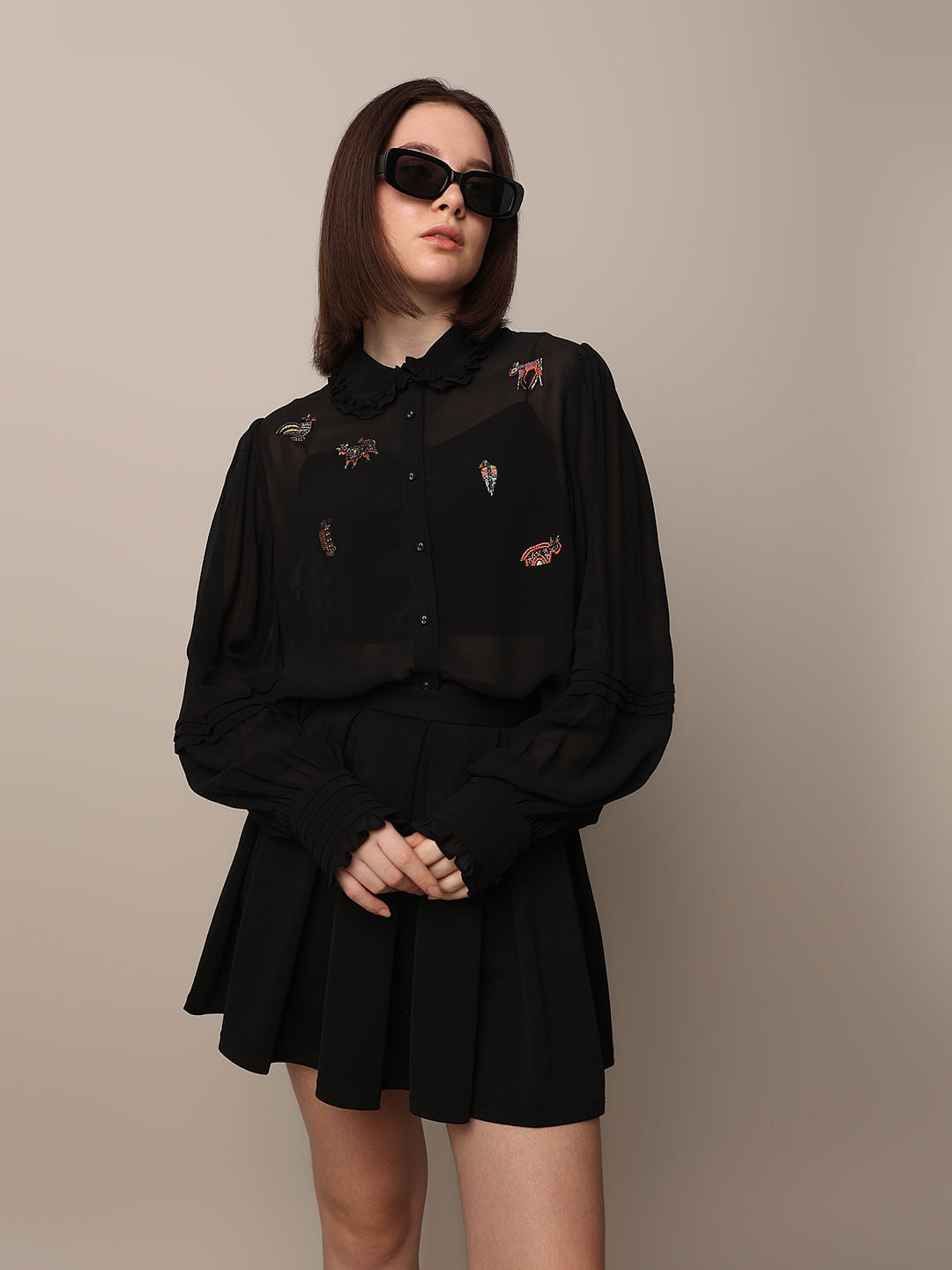 Black Embellished Shirt