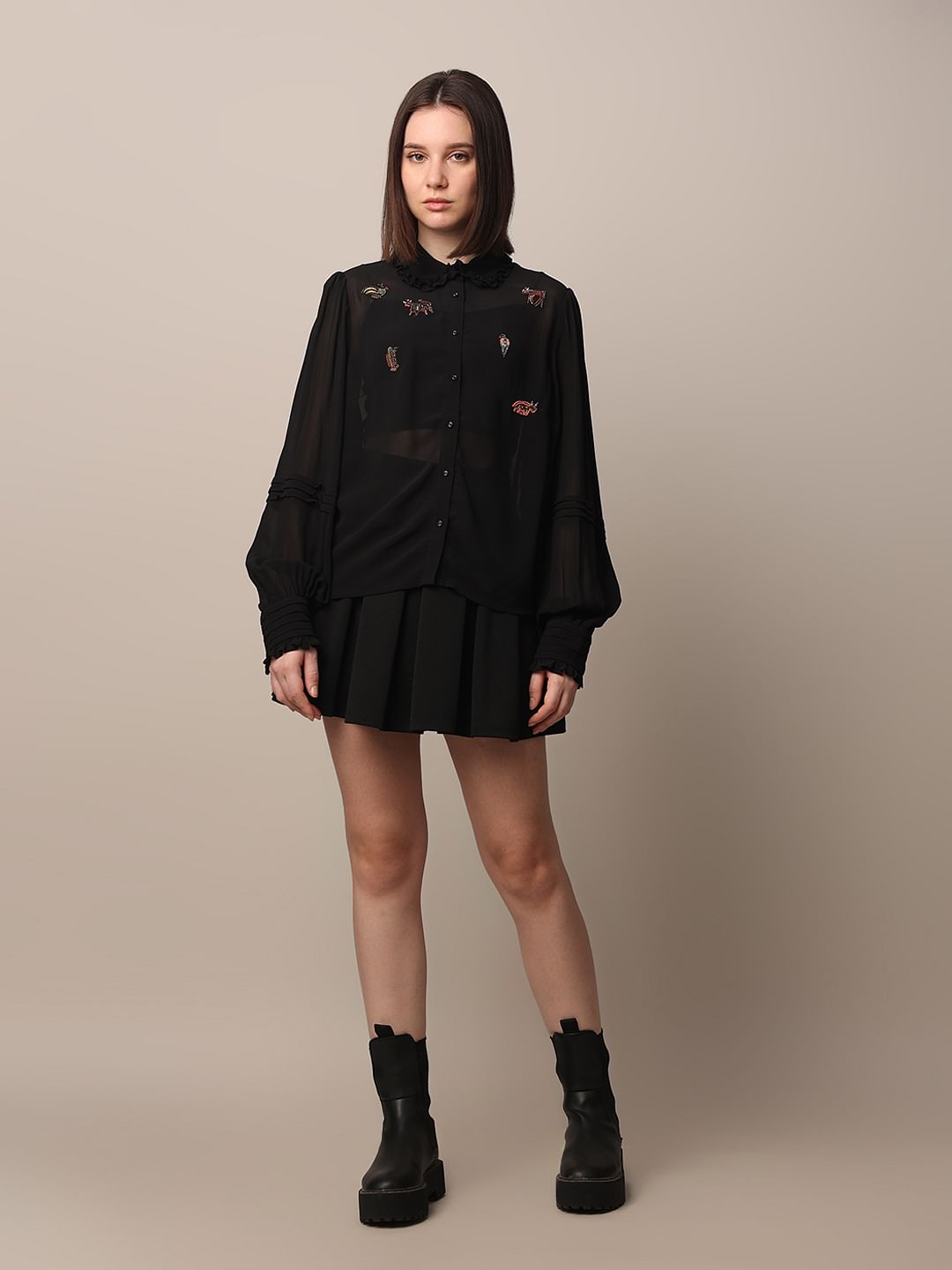 Black Embellished Shirt