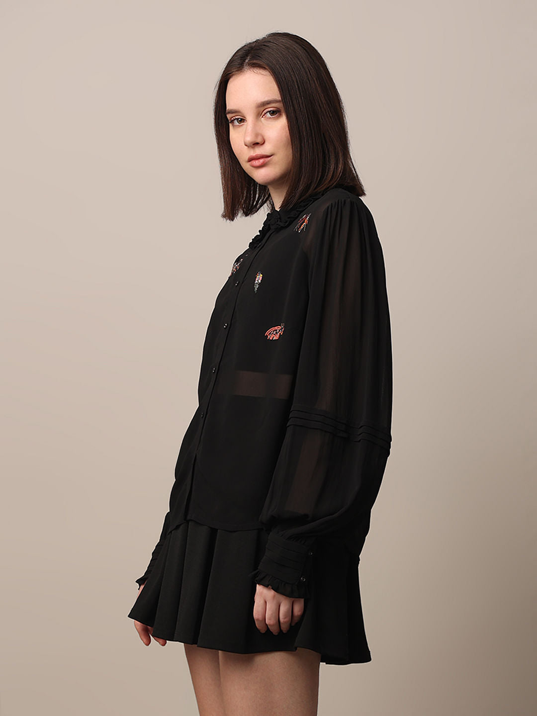 Black Embellished Shirt