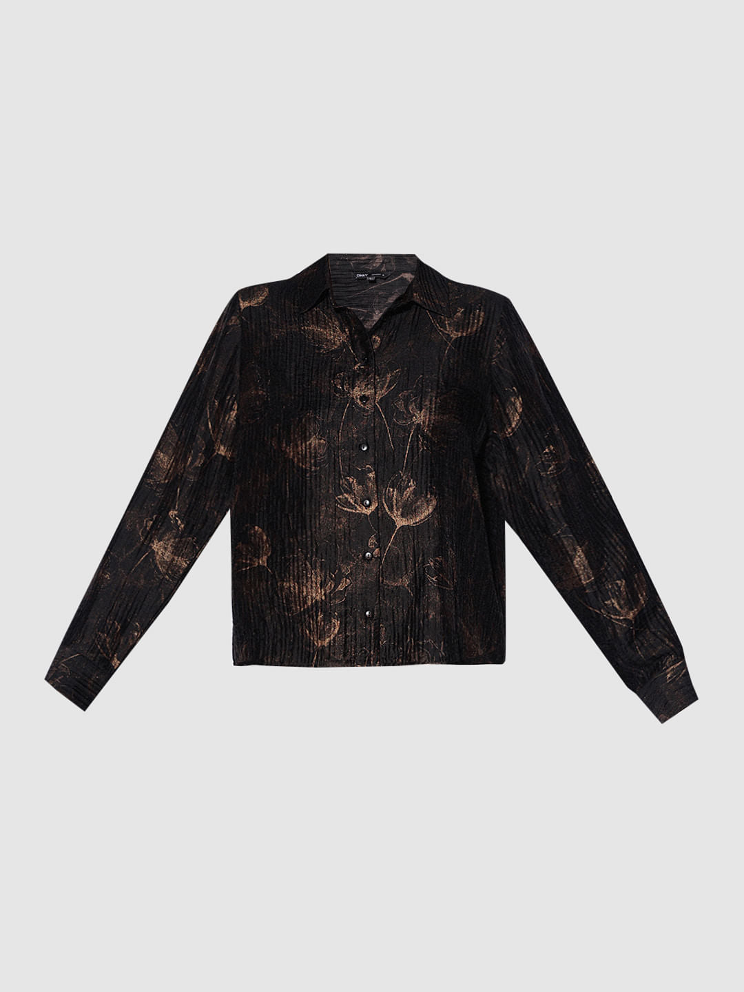 Black Shimmer Printed Shirt