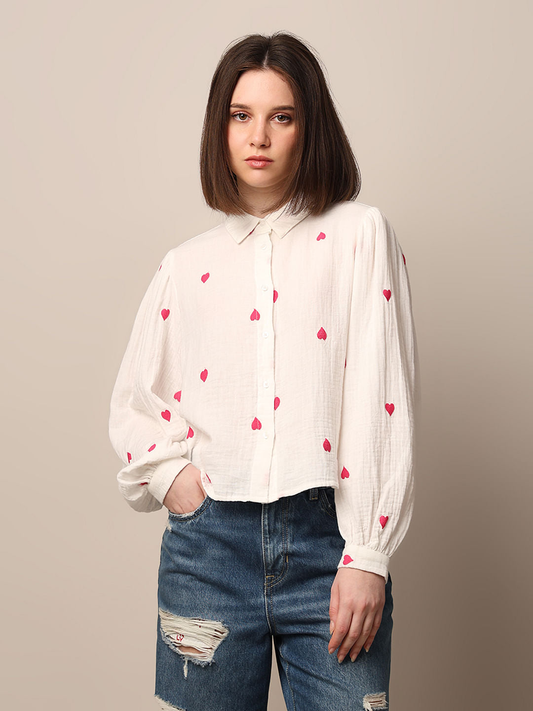 White Embroidered Shirt