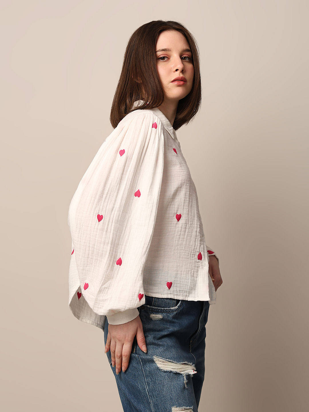 White Embroidered Shirt