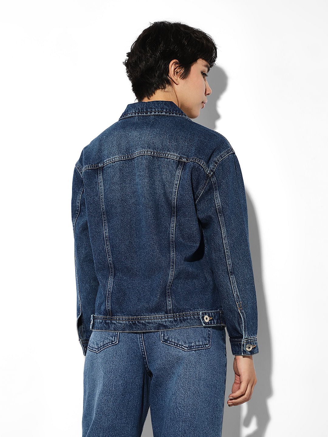 Blue Cotton Oversized Denim Jacket
