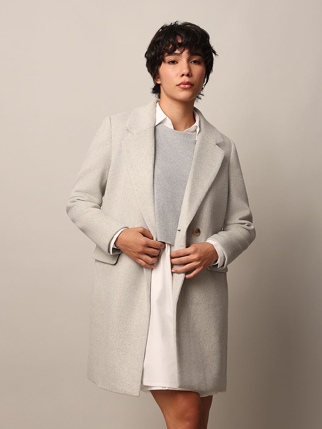 Light Grey Double Breasted Coat