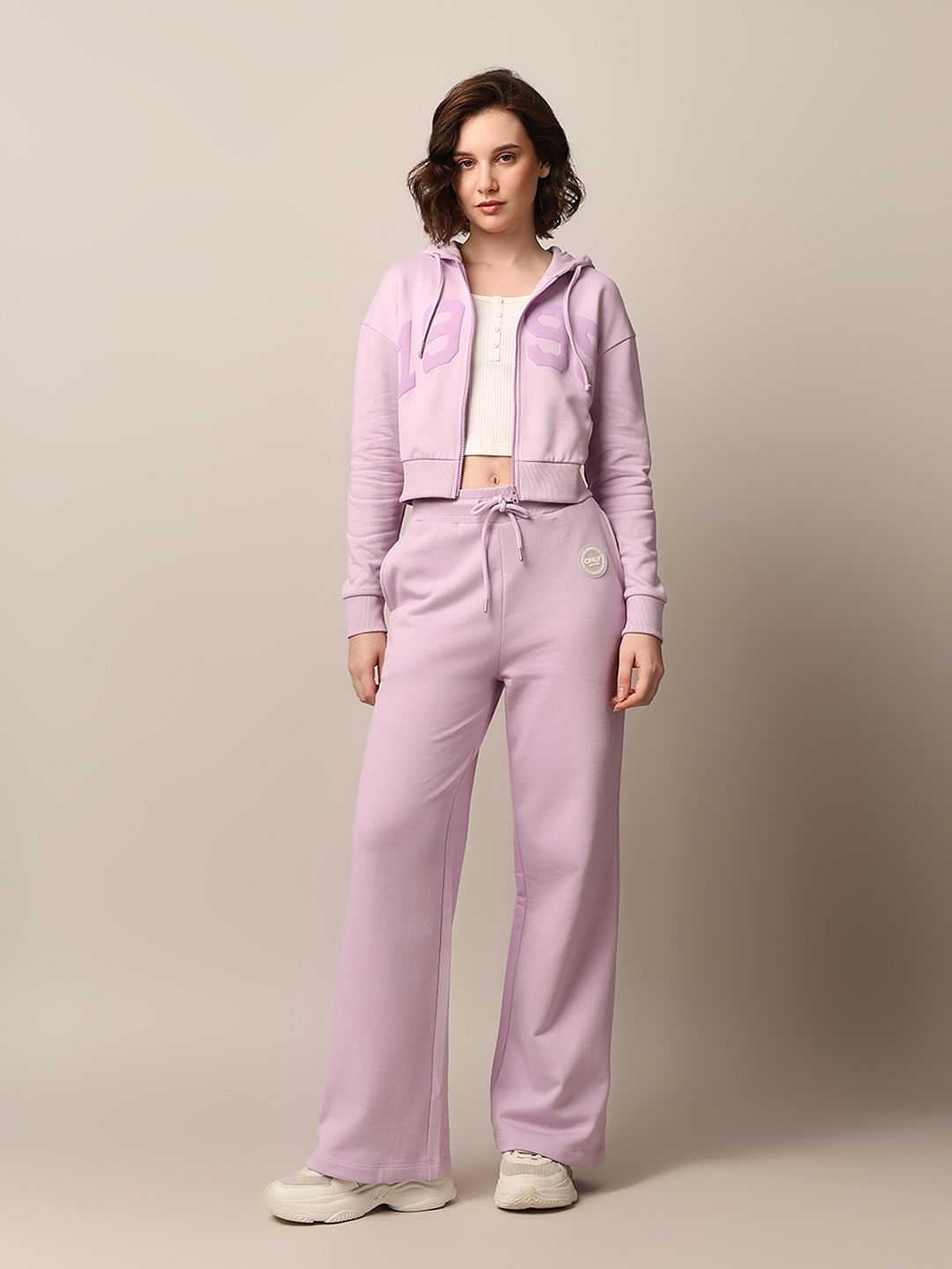 Pink Zip-Up Hooded Co-Ord Set Sweatshirt