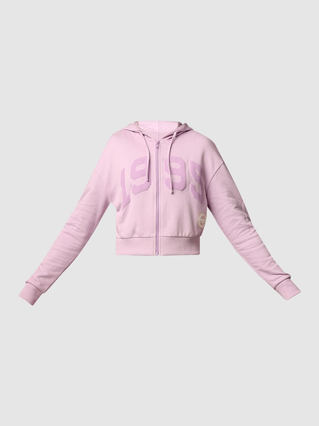 Pink Zip-Up Hooded Co-Ord Set Sweatshirt