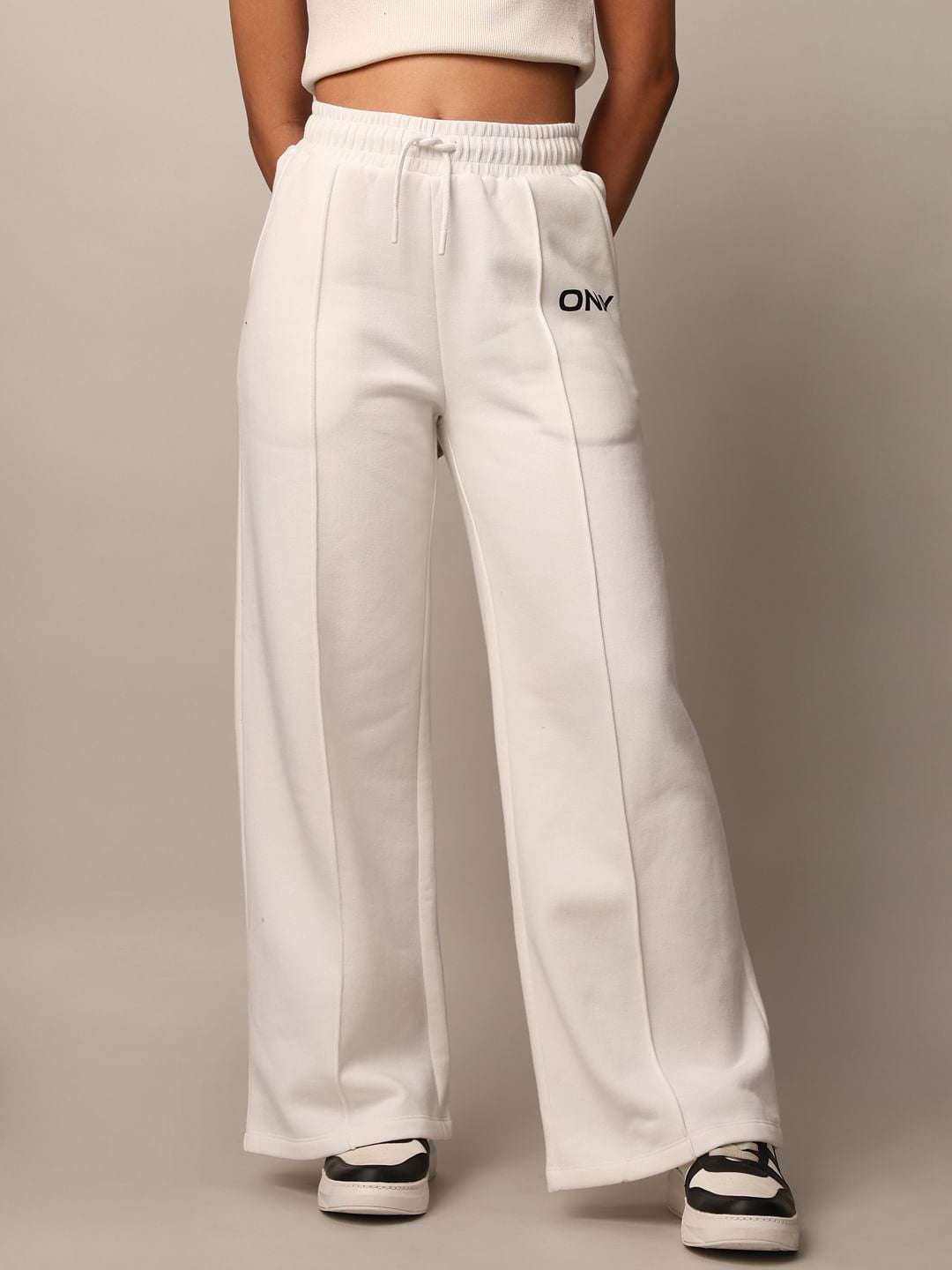 White Wide Leg Sweatpants