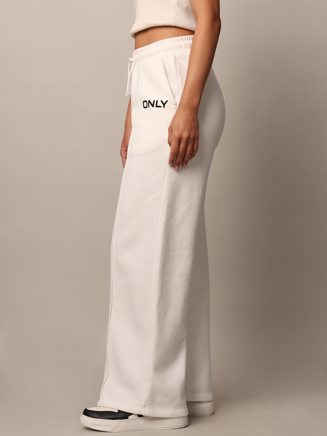 White Wide Leg Sweatpants