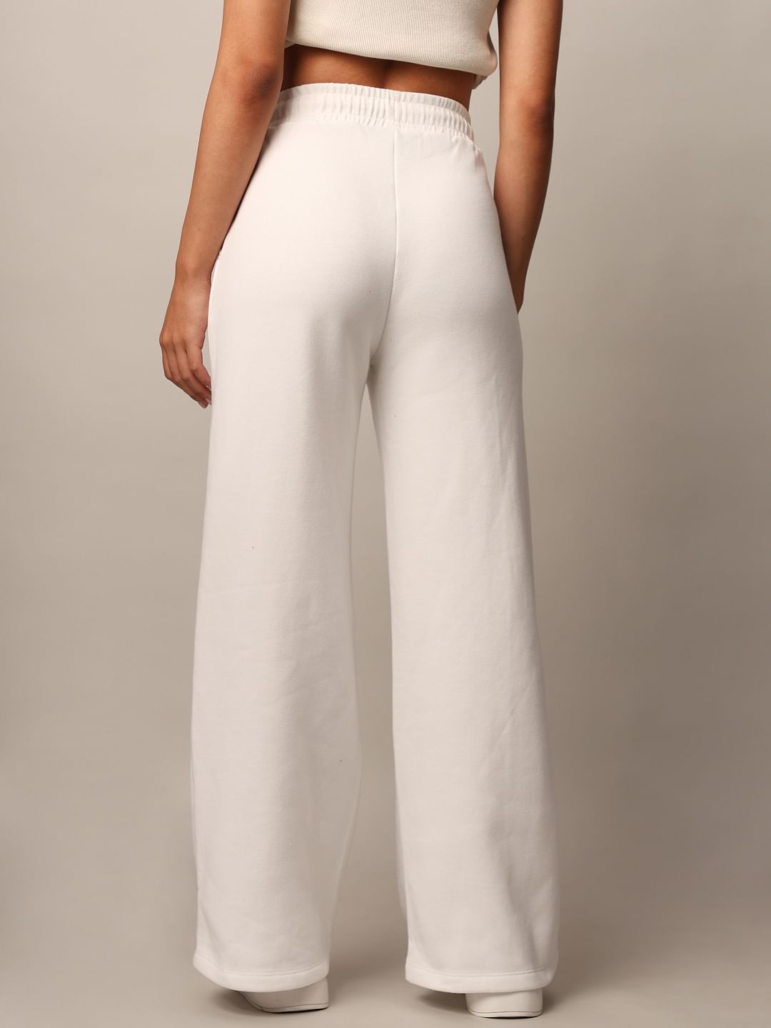White Wide Leg Sweatpants