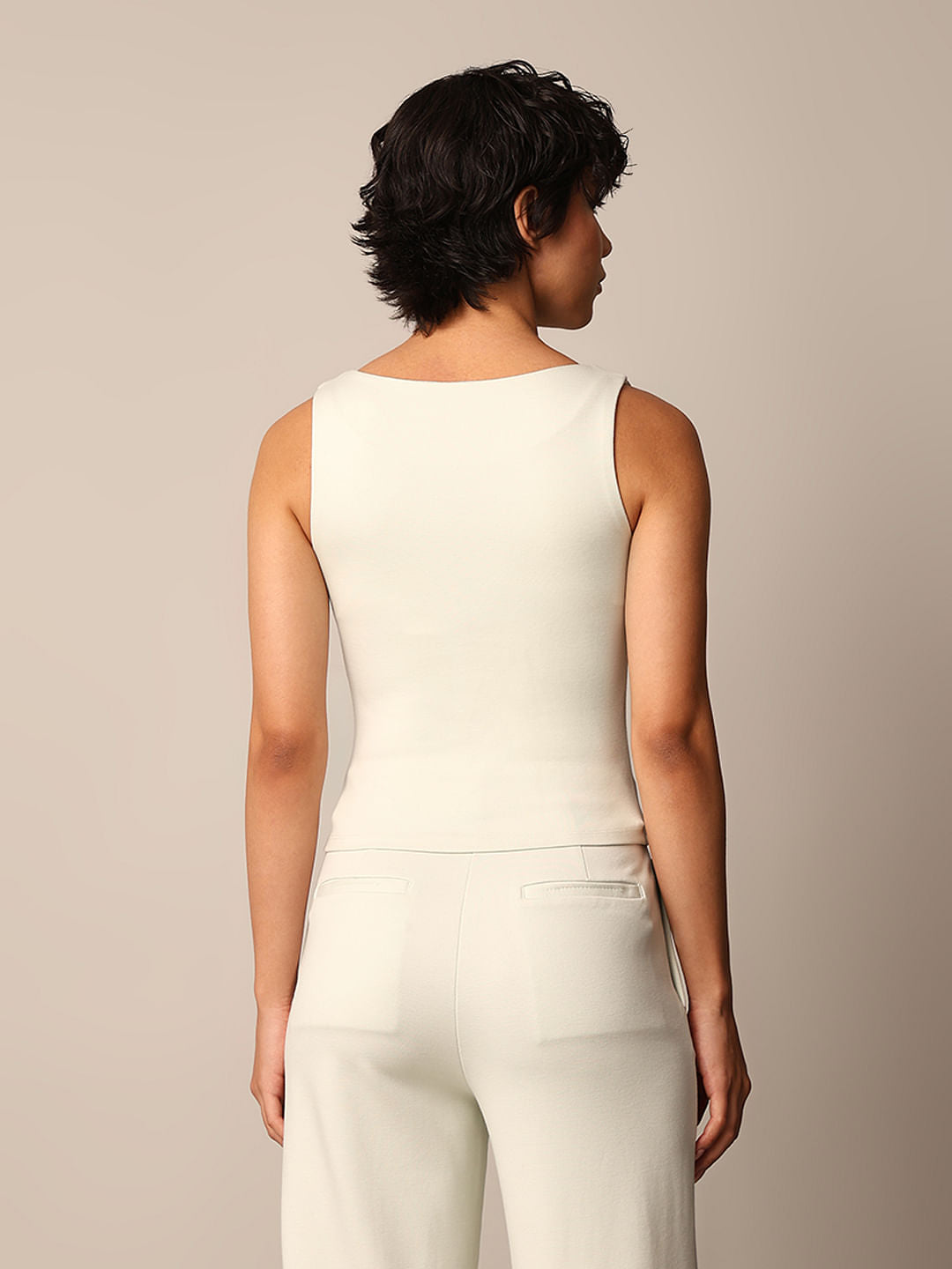 Light Green Front-Button Vest Top