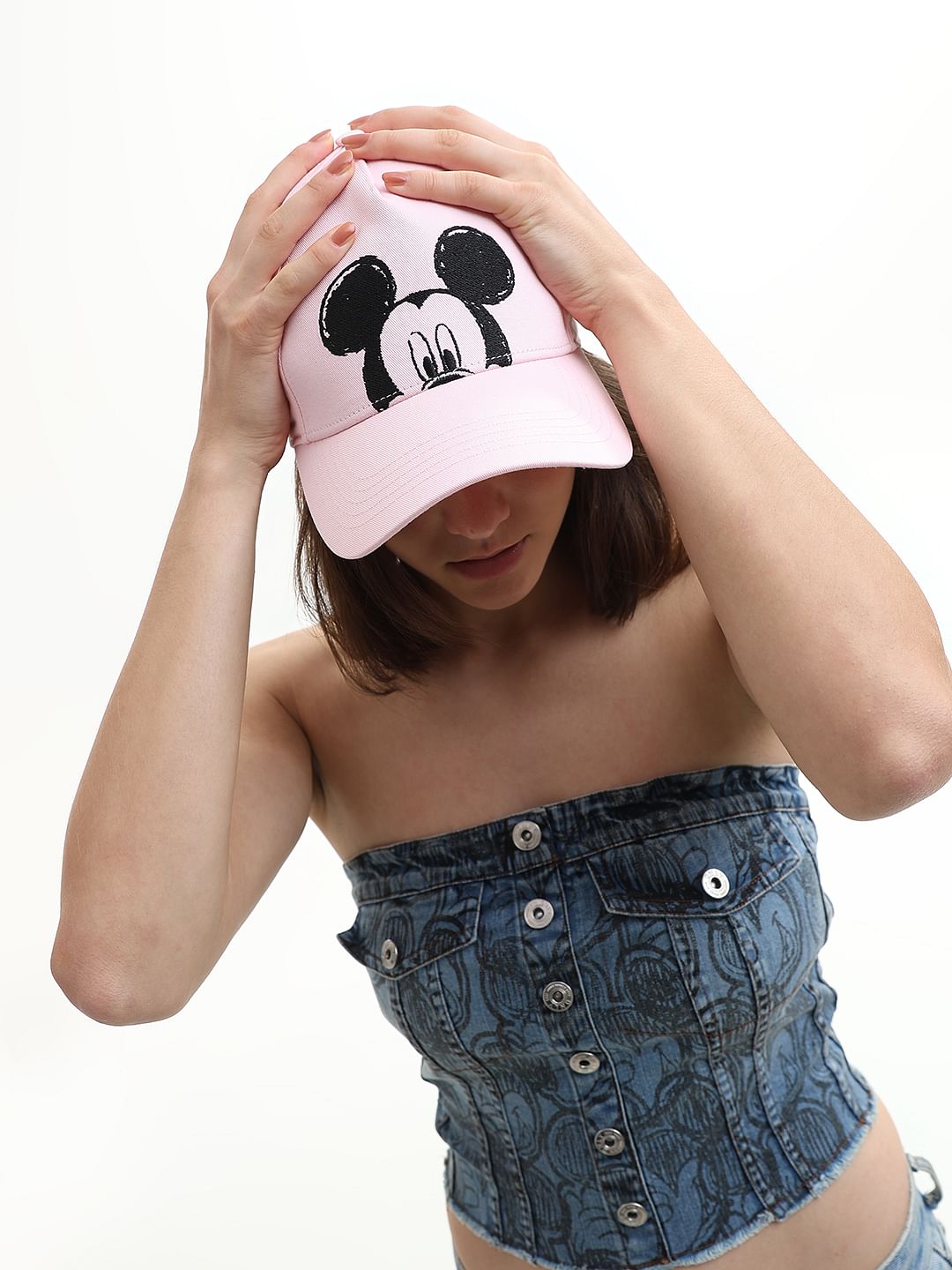 Mickey Pink Printed Cap