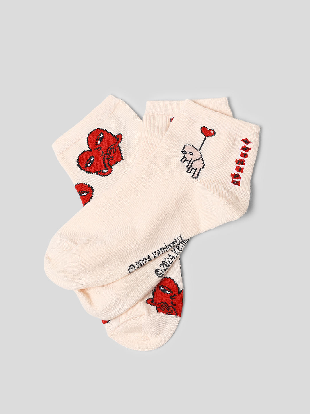 Ketnipz Pack Of 2 Printed Knitted Socks - Pink