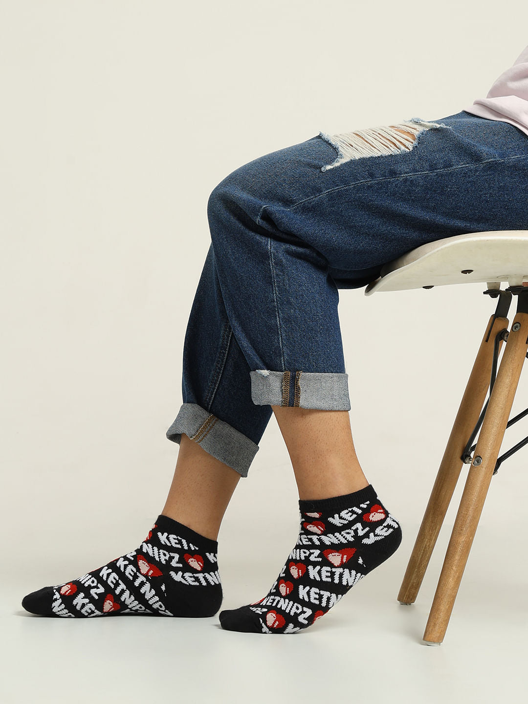 Ketnipz Pack Of 2 Printed Knitted Socks - Black