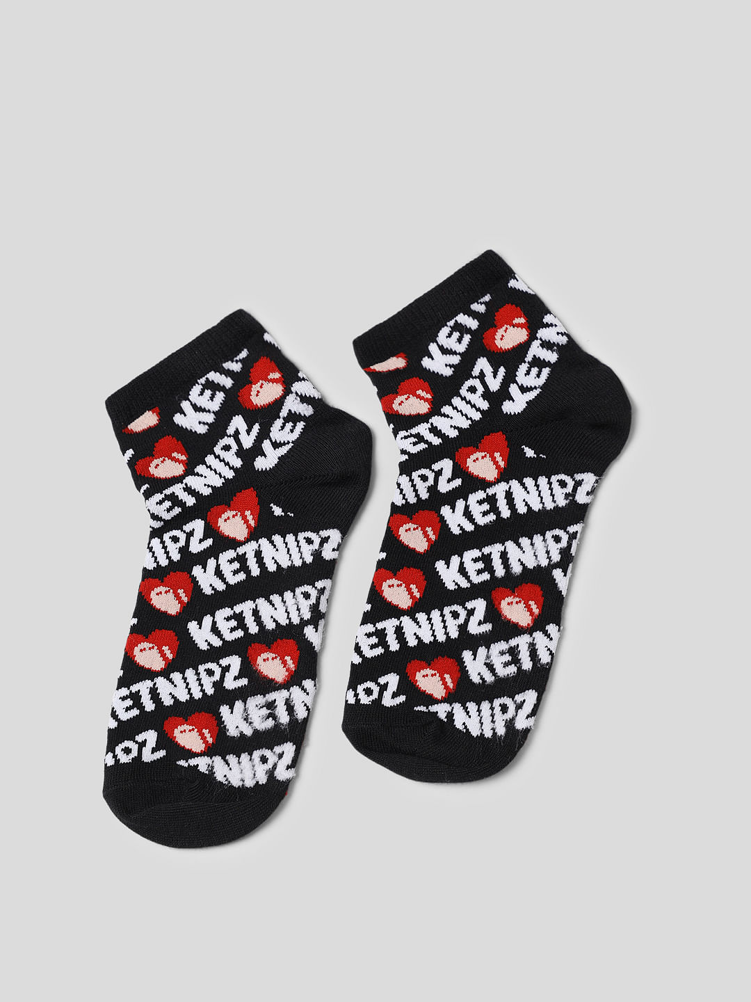 Ketnipz Pack Of 2 Printed Knitted Socks - Black
