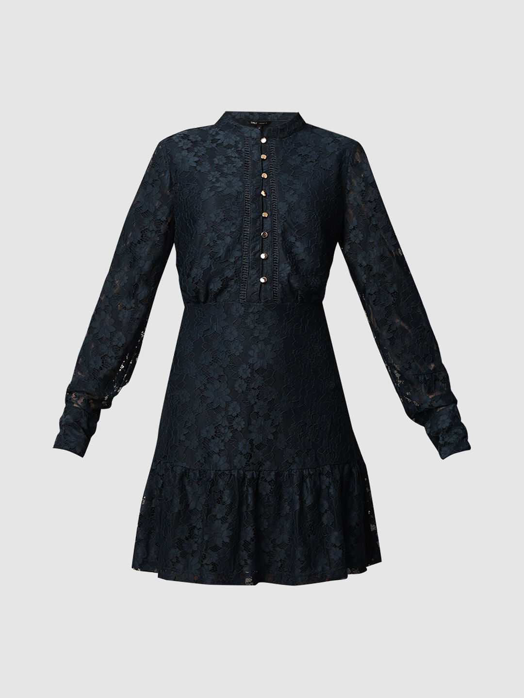 Dark Blue Lace Mini Dress