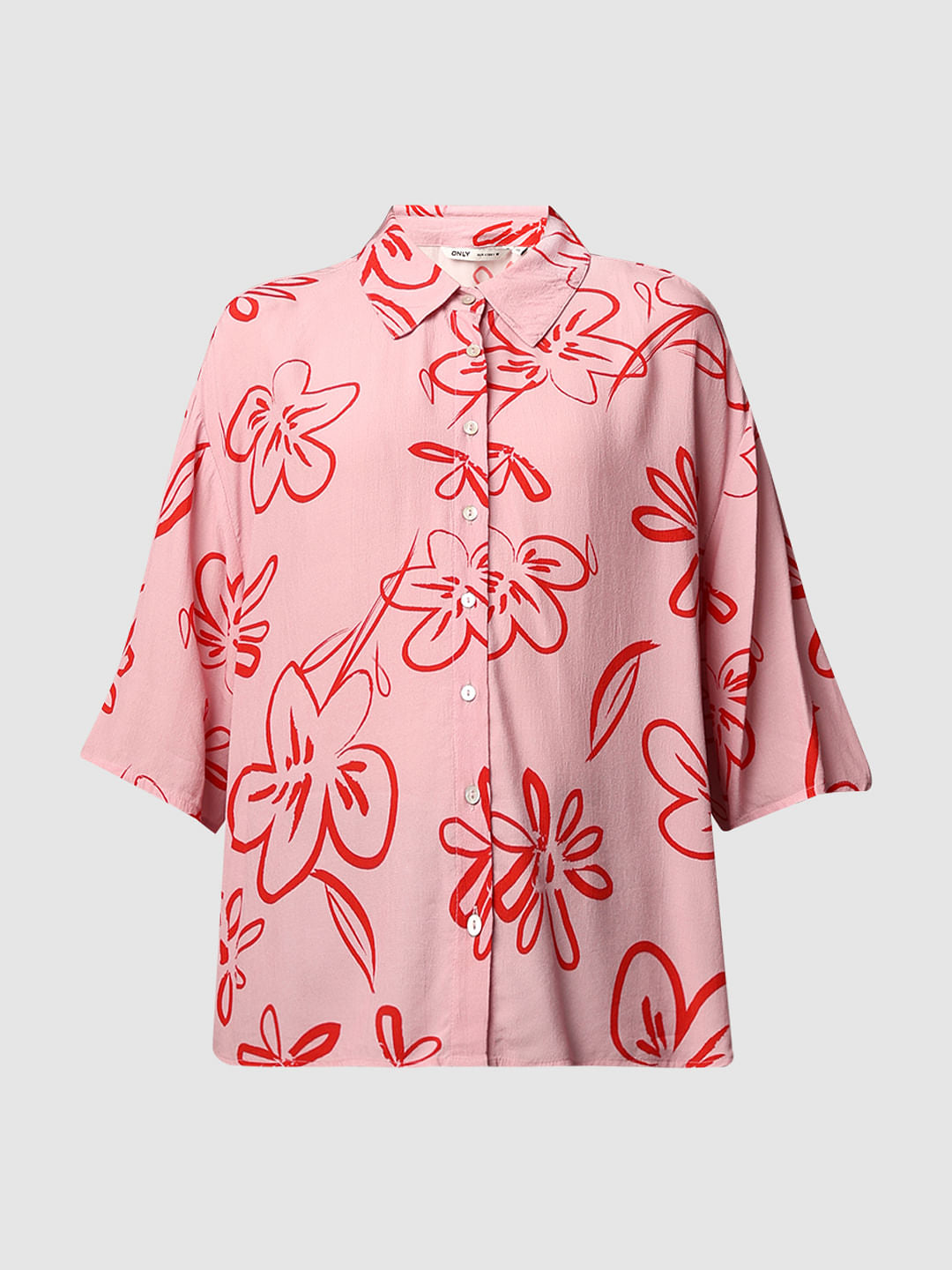 Pink Printed Viscose Shirt