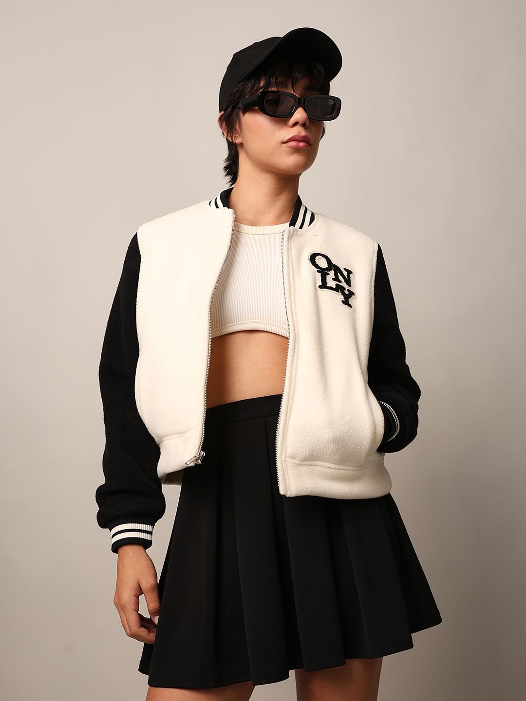 White Varsity Bomber Jacket