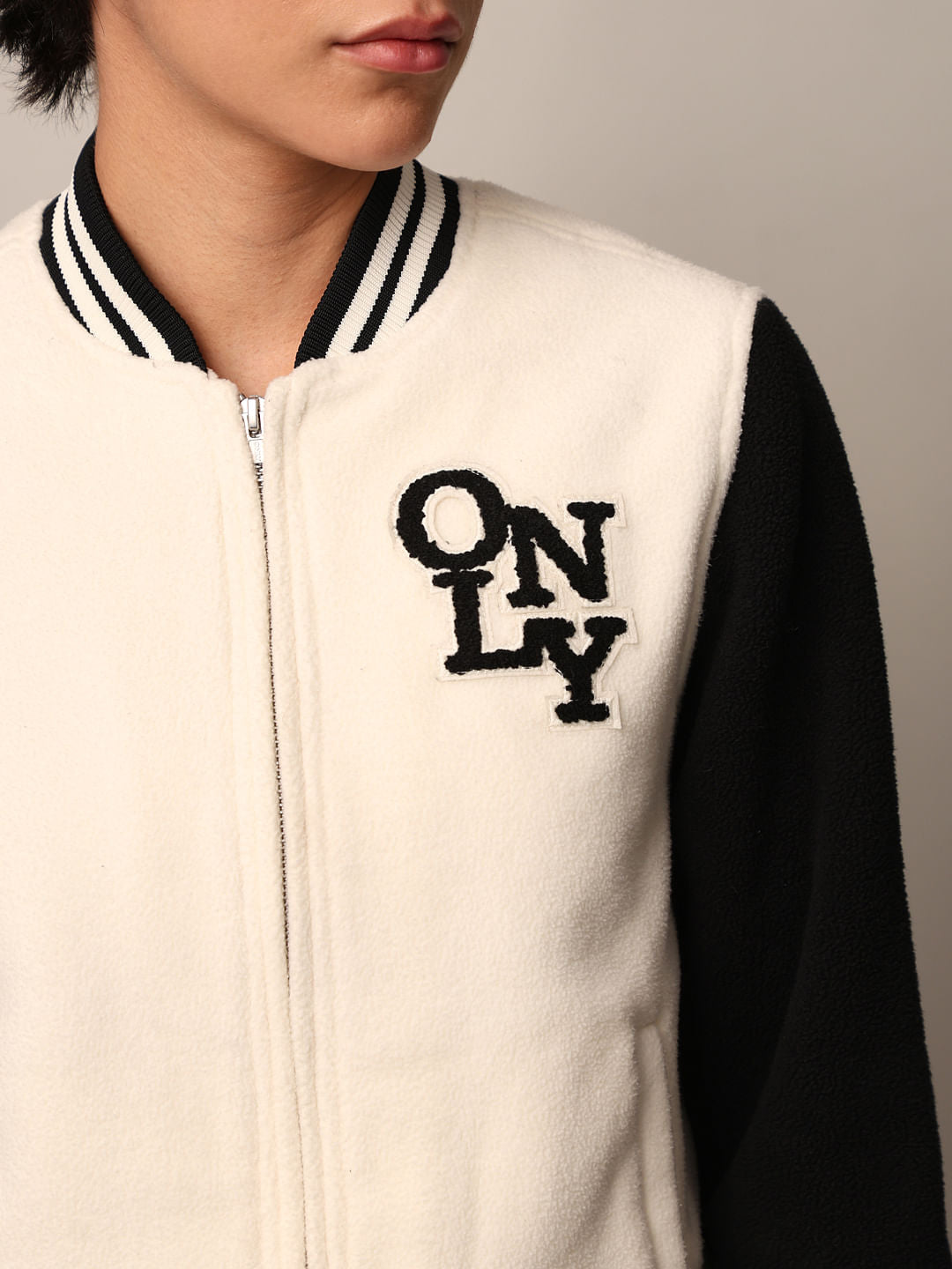 White Varsity Bomber Jacket