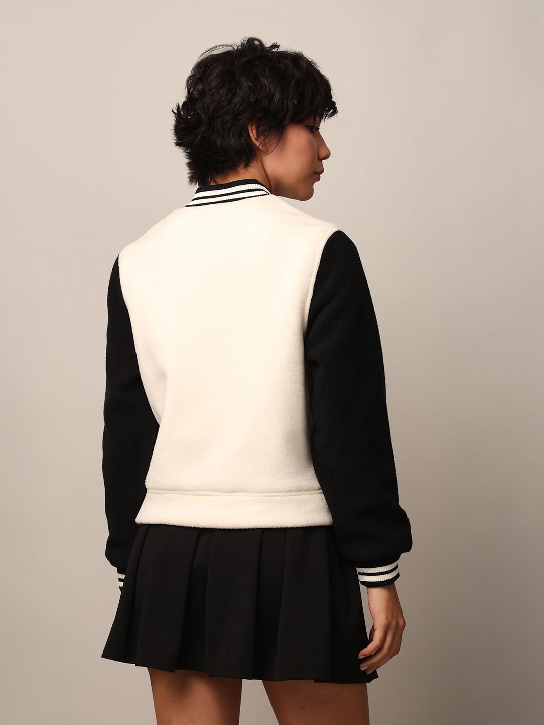 White Varsity Bomber Jacket