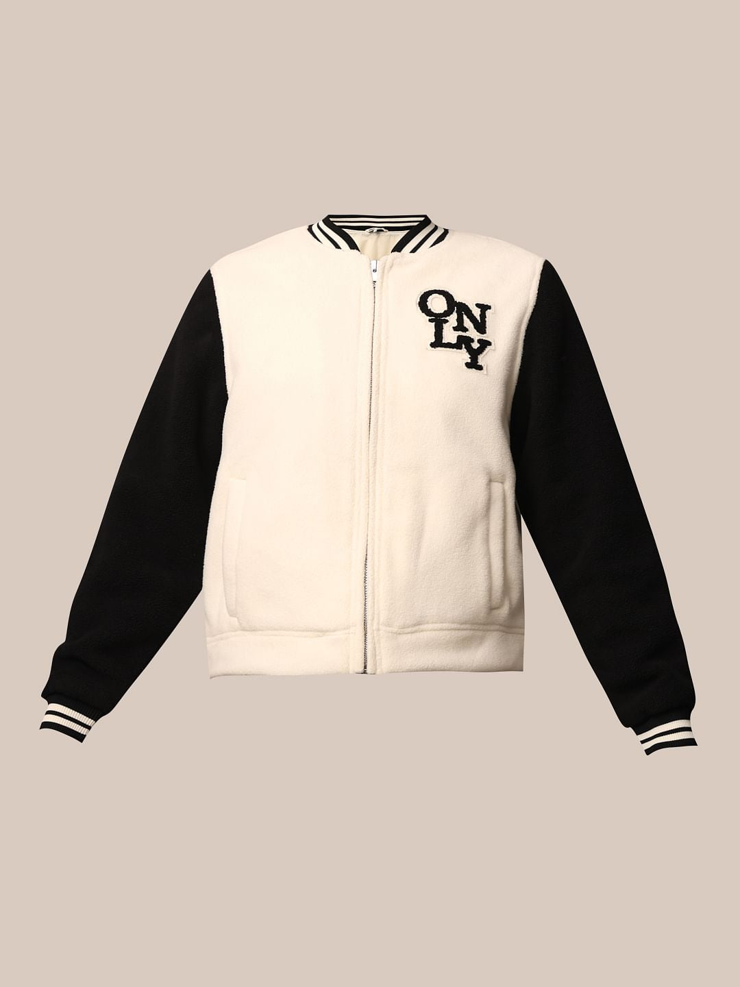 White Varsity Bomber Jacket