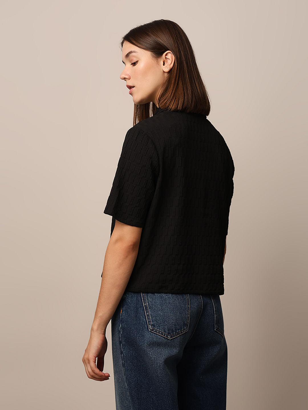 Black Textured Shirt