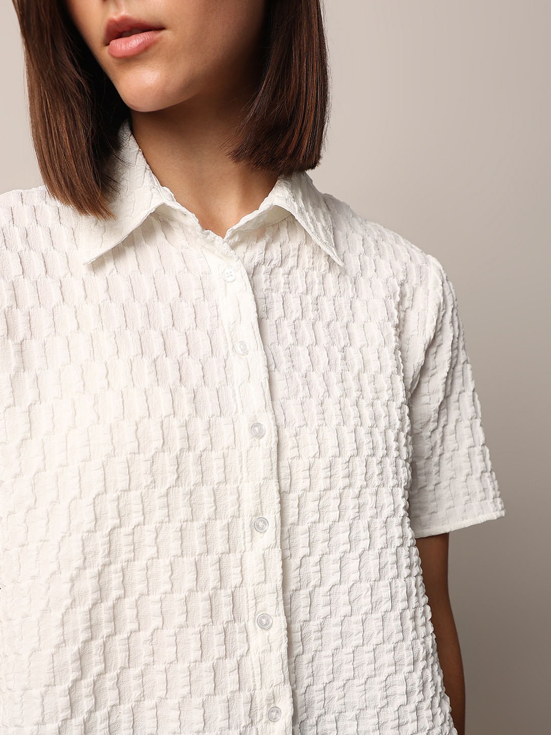 White Textured Shirt