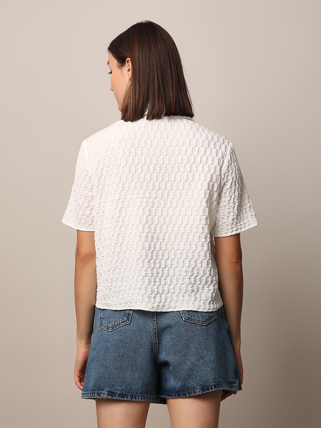 White Textured Shirt