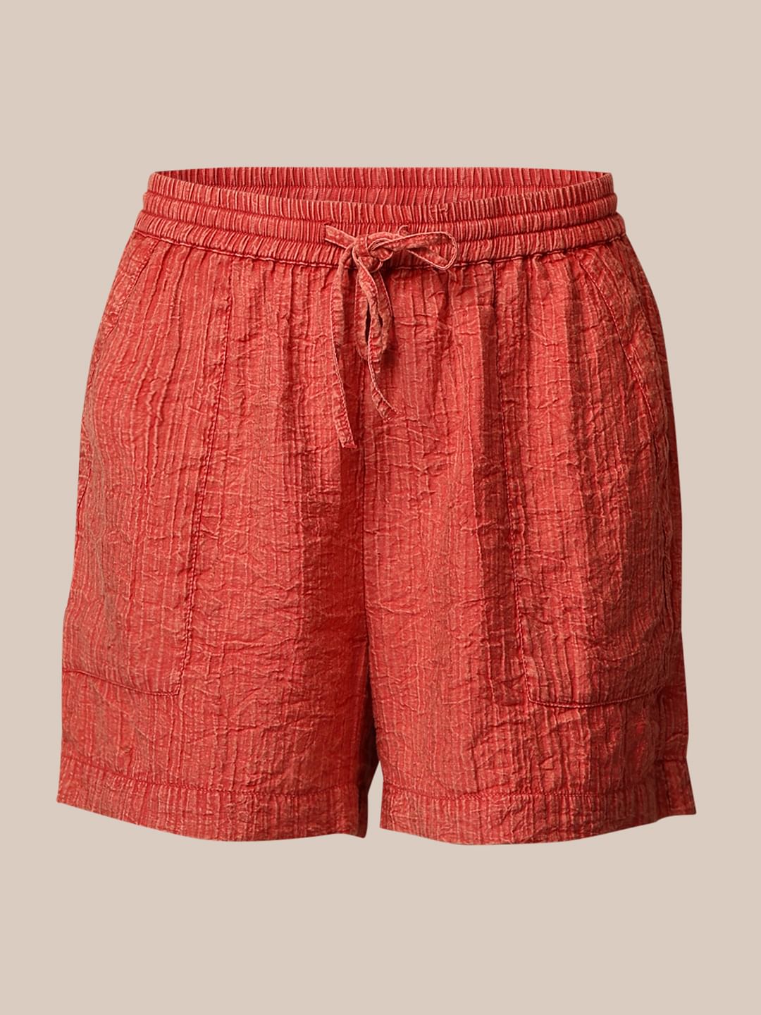 Red Washed Co-Ord Set Shorts
