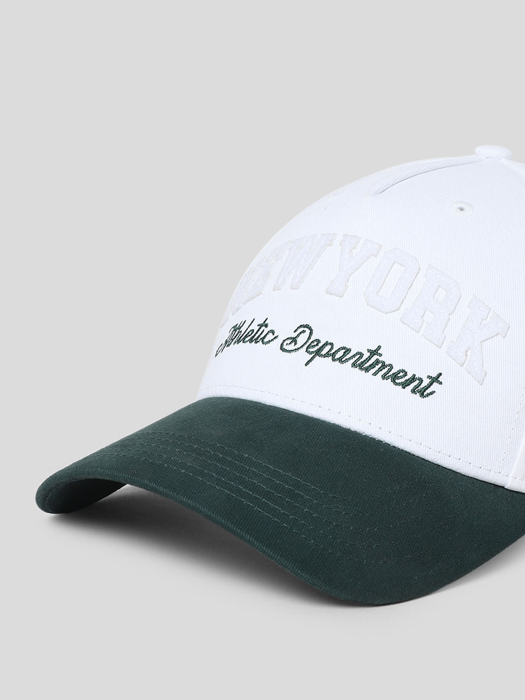 White Embroidered Twill Cap