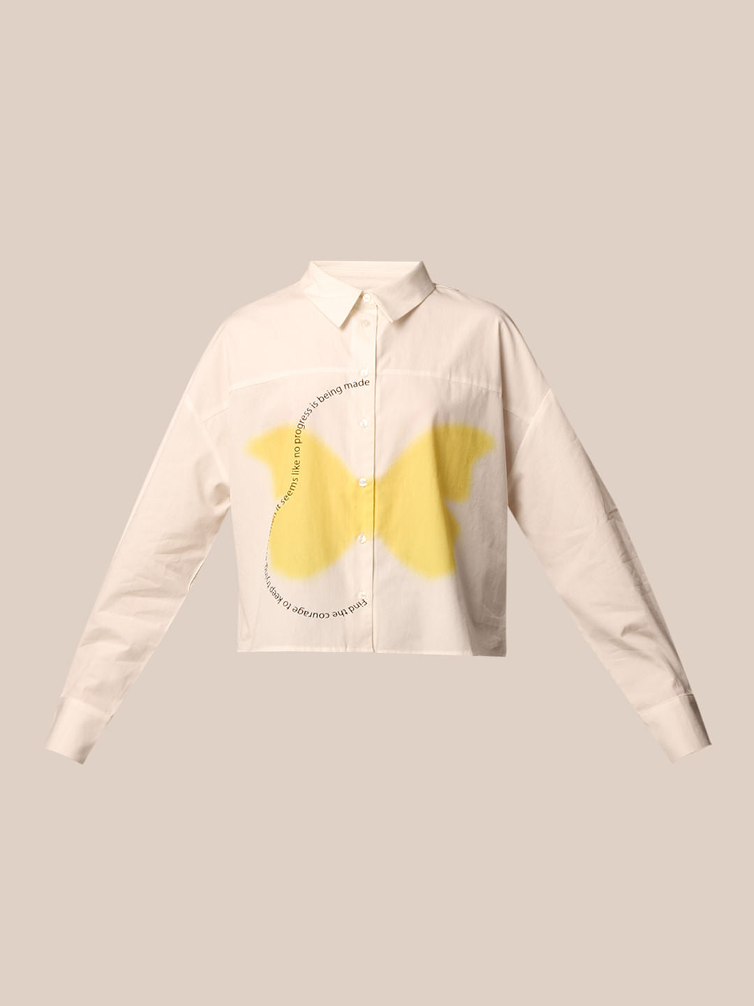 White Printed Poplin Shirt